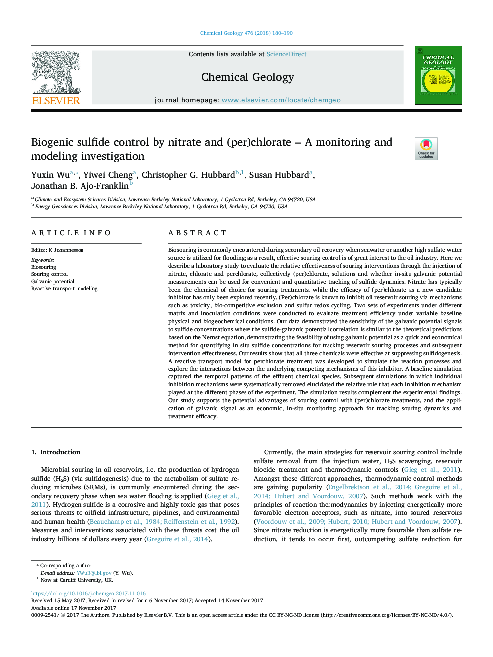 Biogenic sulfide control by nitrate and (per)chlorate - A monitoring and modeling investigation