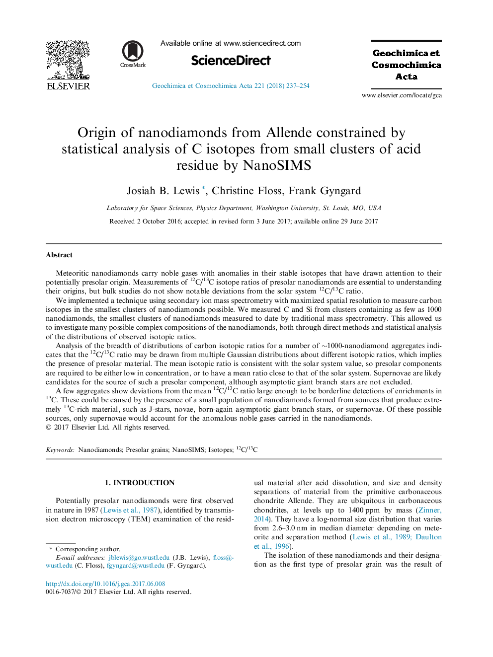 Origin of nanodiamonds from Allende constrained by statistical analysis of C isotopes from small clusters of acid residue by NanoSIMS