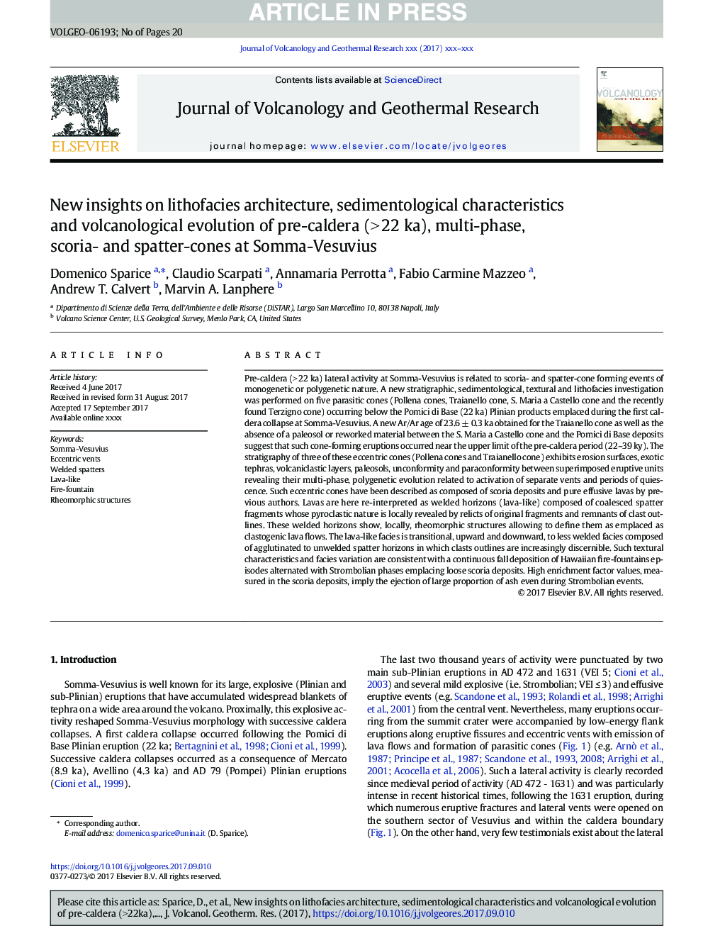 New insights on lithofacies architecture, sedimentological characteristics and volcanological evolution of pre-caldera (>Â 22Â ka), multi-phase, scoria- and spatter-cones at Somma-Vesuvius