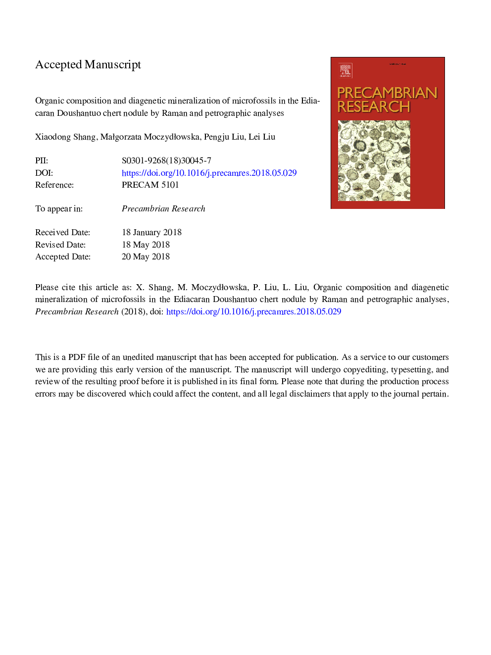 ترکیب ارگانیک و کانه زایی دیگنتیک میکروفوسل های در گرید ادیاکار دوشنتو چرت توسط رامان و تجزیه و تحلیل پتروگرافی