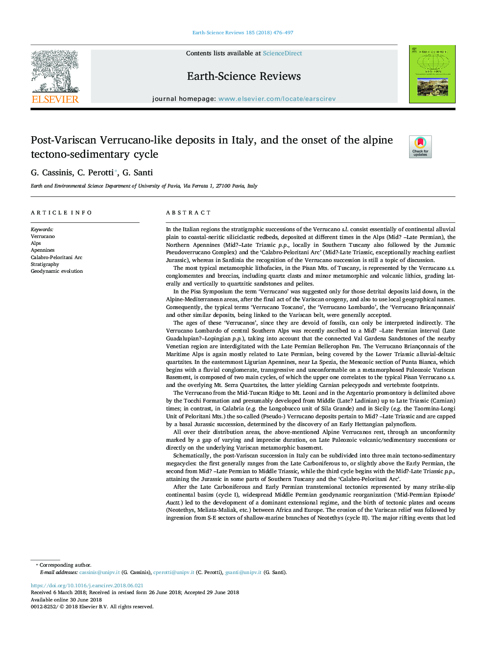 Post-Variscan Verrucano-like deposits in Italy, and the onset of the alpine tectono-sedimentary cycle