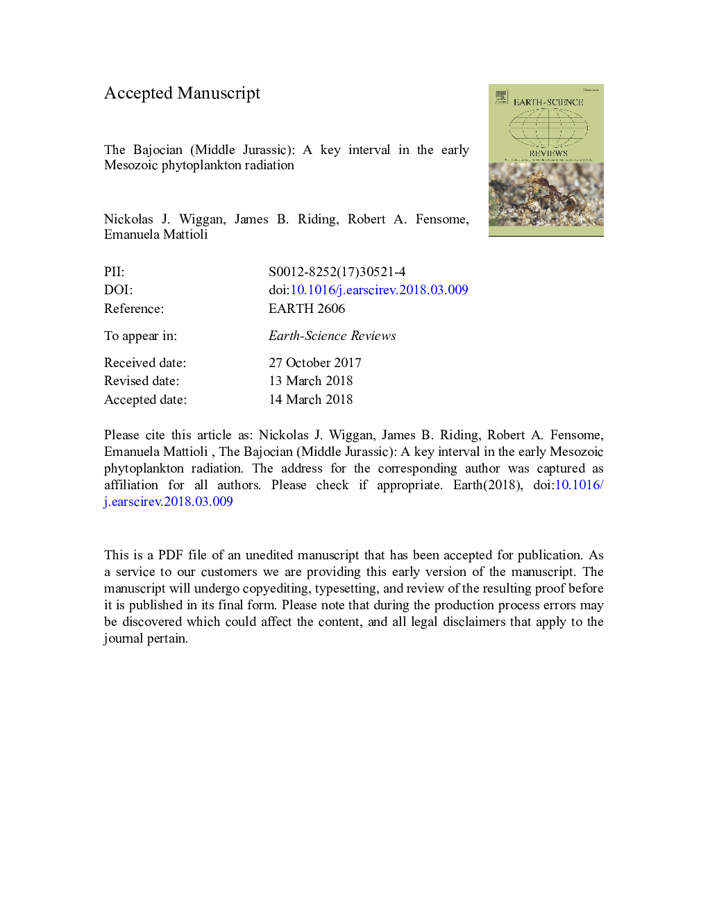 The Bajocian (Middle Jurassic): A key interval in the early Mesozoic phytoplankton radiation