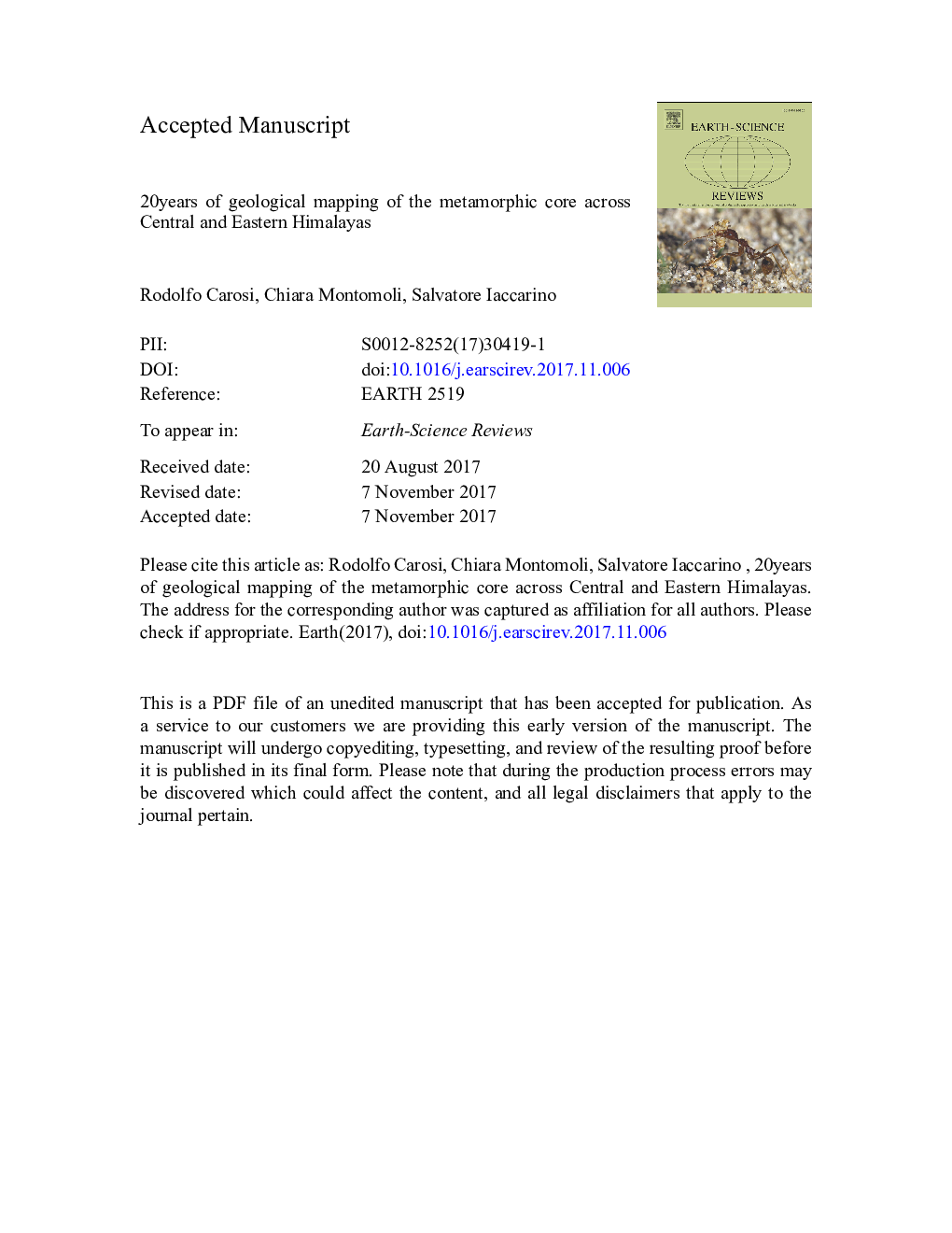 20Â years of geological mapping of the metamorphic core across Central and Eastern Himalayas