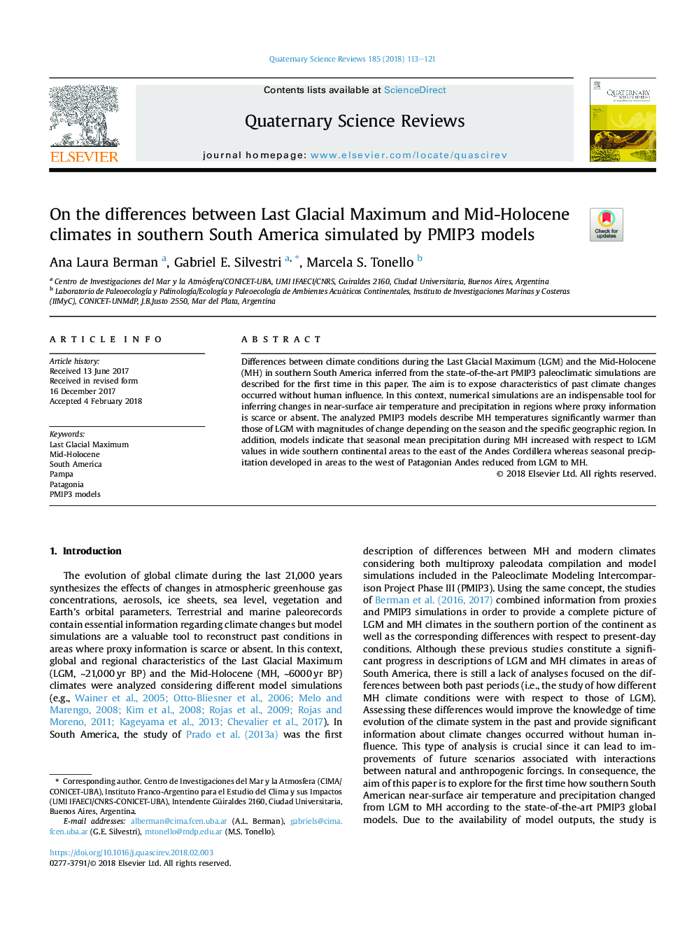 On the differences between Last Glacial Maximum and Mid-Holocene climates in southern South America simulated by PMIP3 models