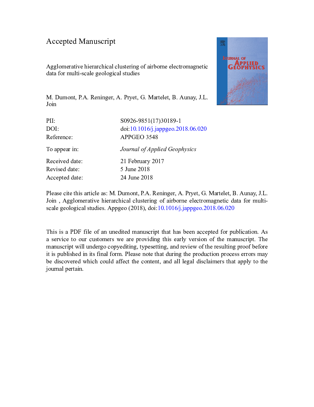 Agglomerative hierarchical clustering of airborne electromagnetic data for multi-scale geological studies