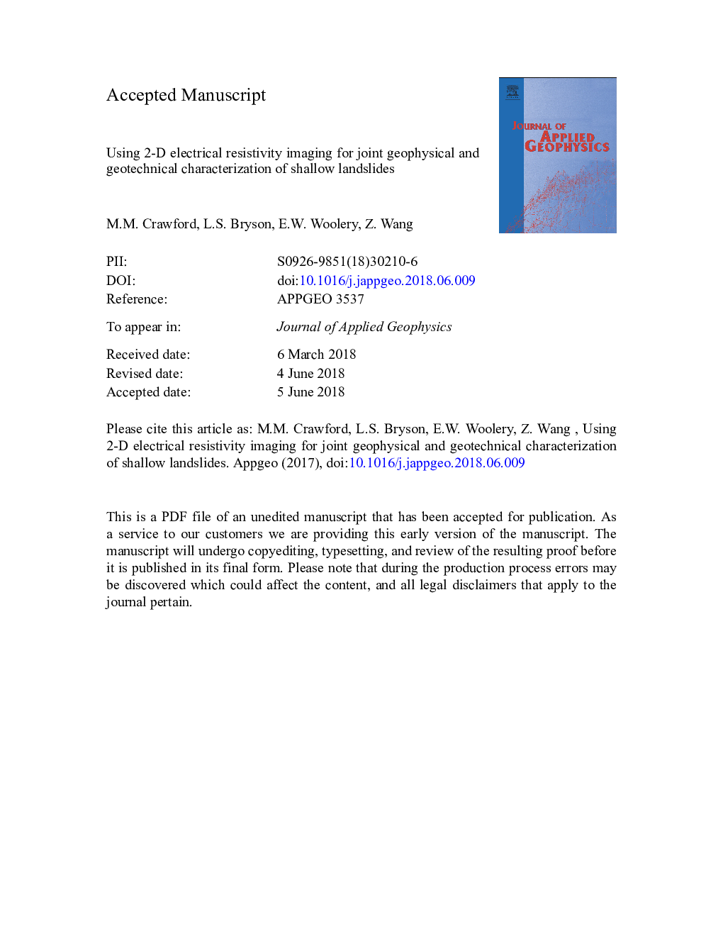 Using 2-D electrical resistivity imaging for joint geophysical and geotechnical characterization of shallow landslides