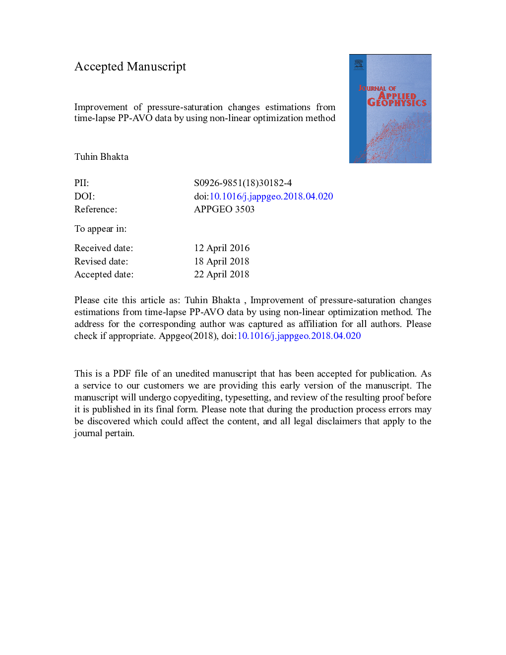 Improvement of pressure-saturation changes estimations from time-lapse PP-AVO data by using non-linear optimization method