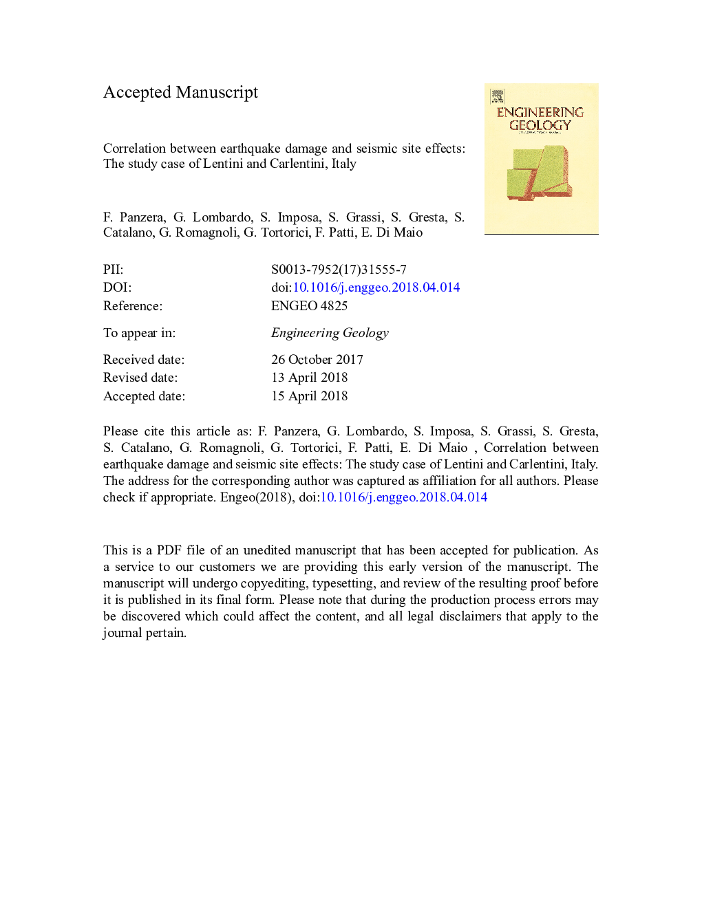 Correlation between earthquake damage and seismic site effects: The study case of Lentini and Carlentini, Italy