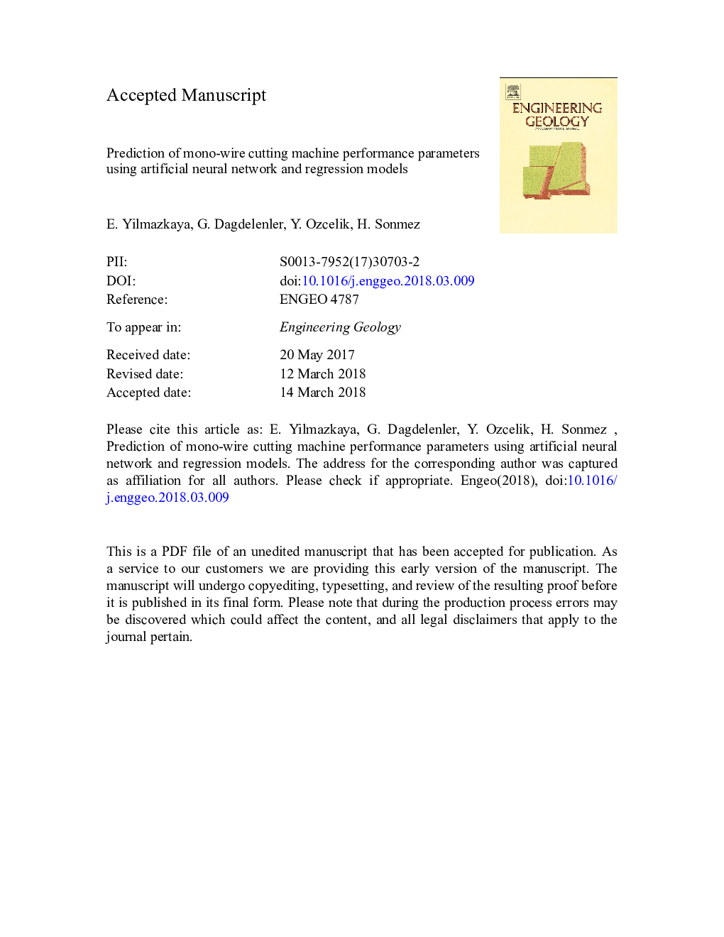 Prediction of mono-wire cutting machine performance parameters using artificial neural network and regression models