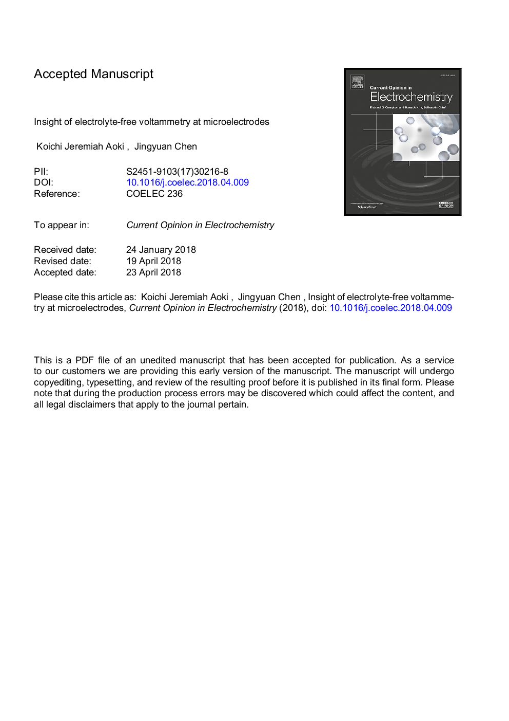 Insight of electrolyte-free voltammetry at microelectrodes