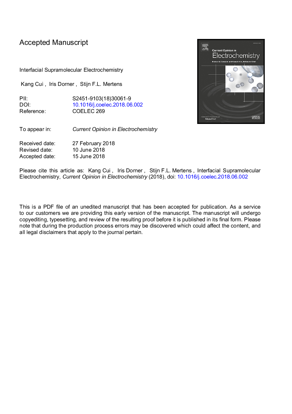 Interfacial supramolecular electrochemistry