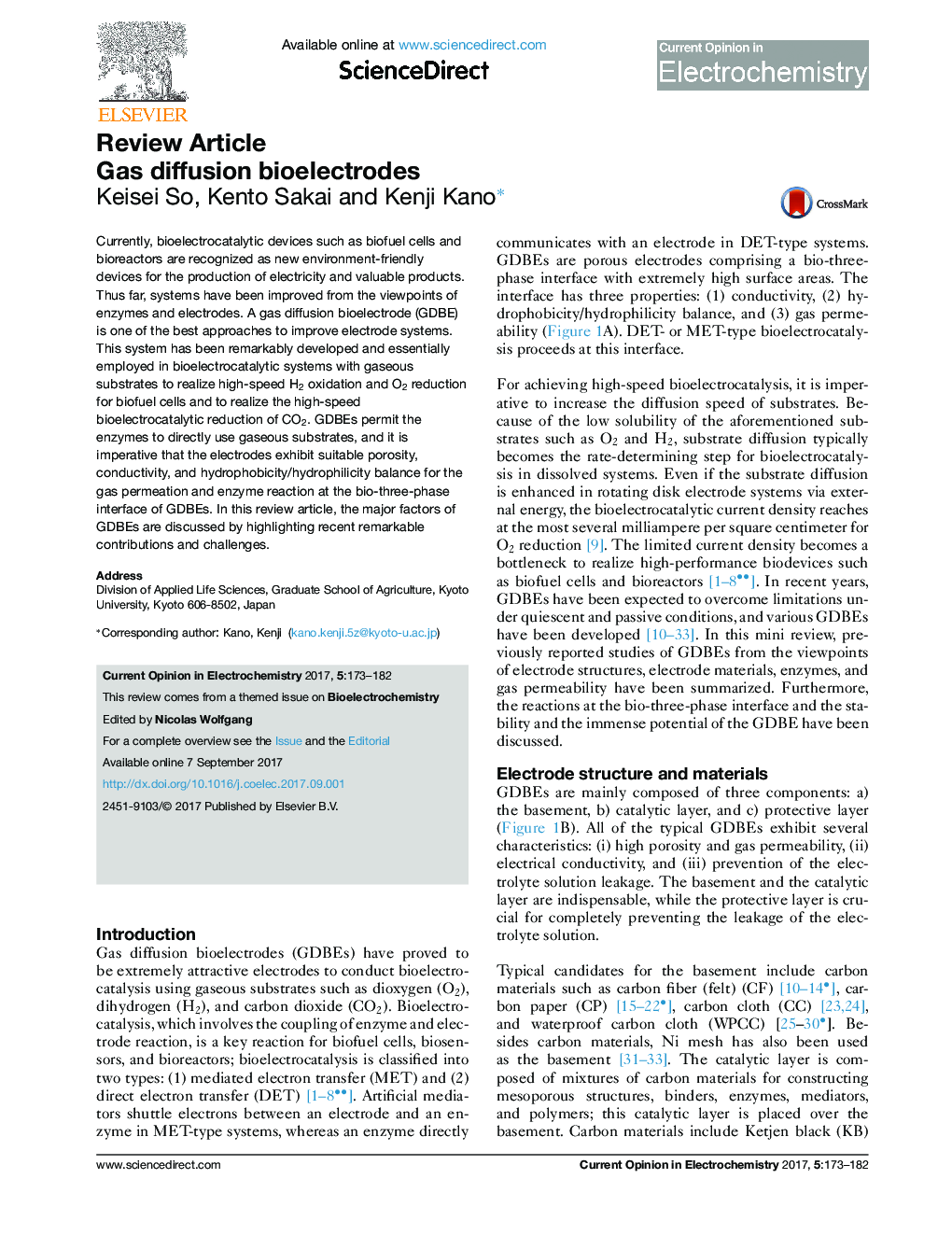 Gas diffusion bioelectrodes