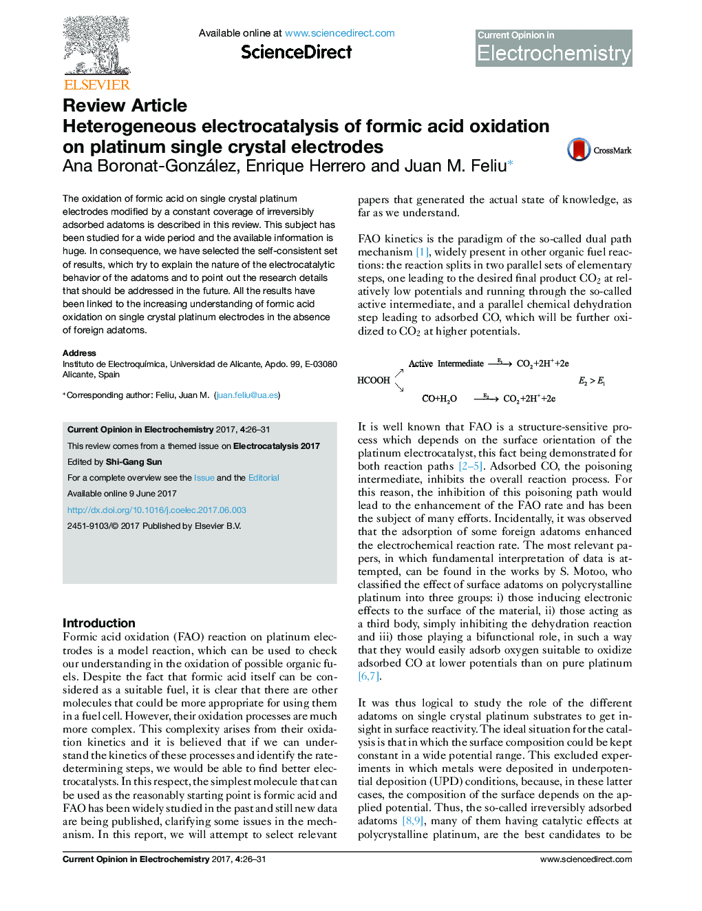 Heterogeneous electrocatalysis of formic acid oxidation on platinum single crystal electrodes