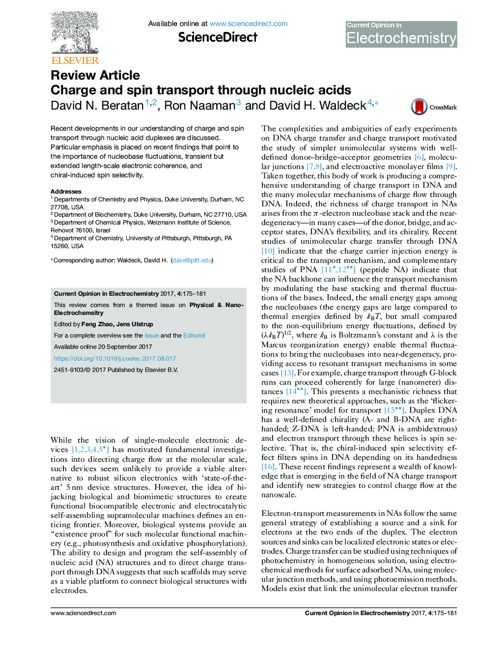 Charge and spin transport through nucleic acids