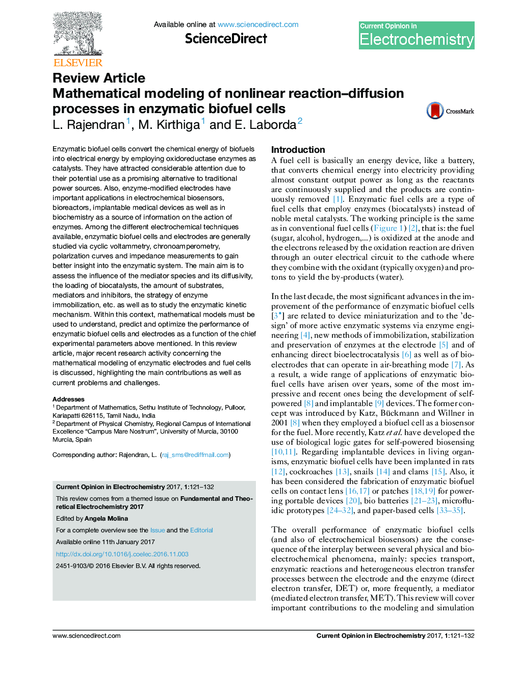 Mathematical modeling of nonlinear reaction-diffusion processes in enzymatic biofuel cells
