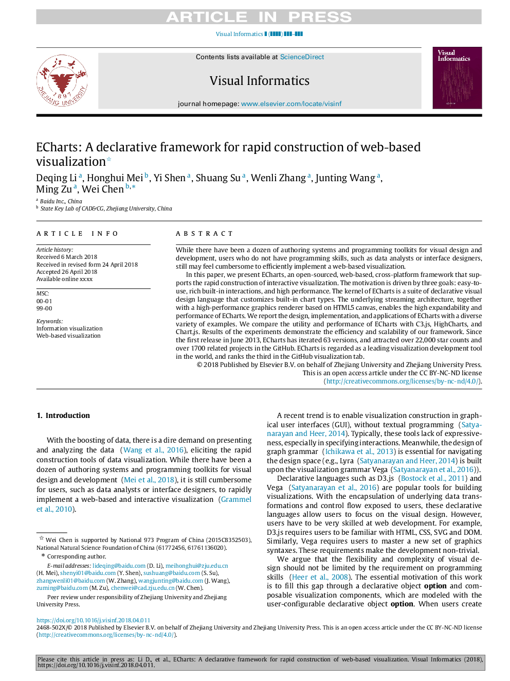 ECharts: A declarative framework for rapid construction of web-based visualization