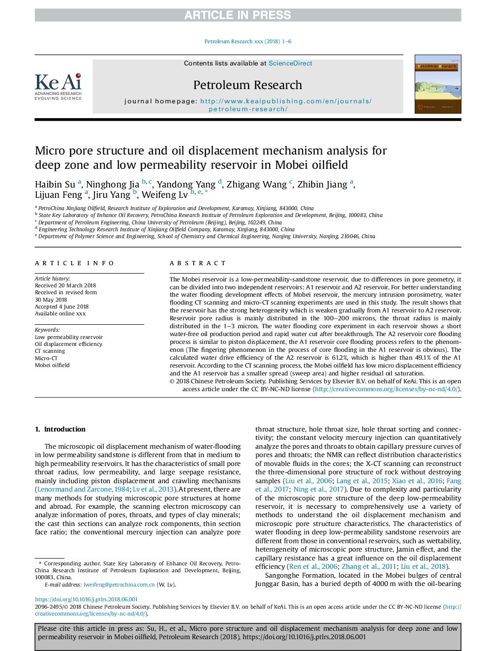 Micro-pore structure and oil displacement mechanism analysis for deep zone and low permeability reservoir in Mobei oilfield