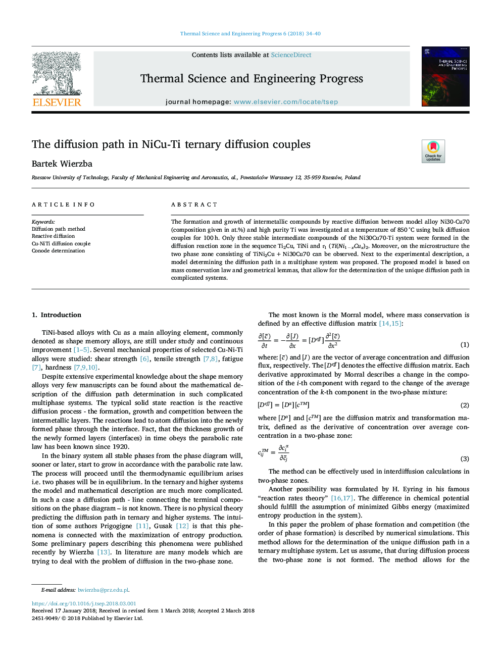 The diffusion path in NiCu-Ti ternary diffusion couples