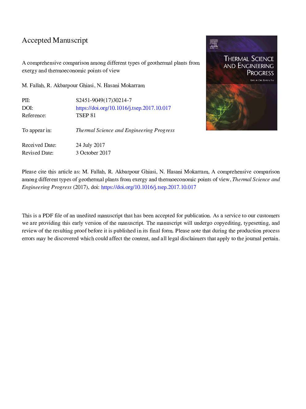 A comprehensive comparison among different types of geothermal plants from exergy and thermoeconomic points of view