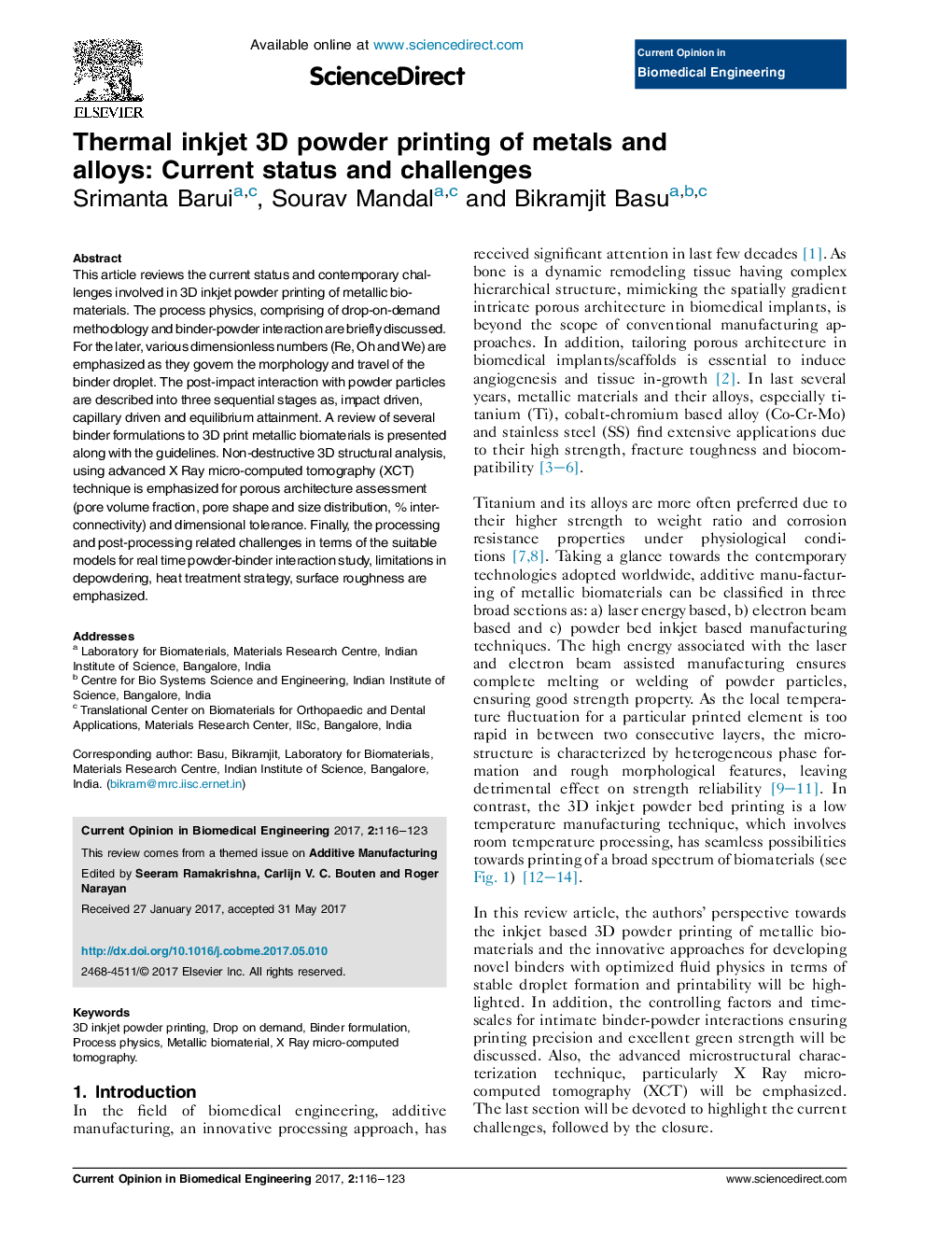 Thermal inkjet 3D powder printing of metals and alloys: Current status and challenges