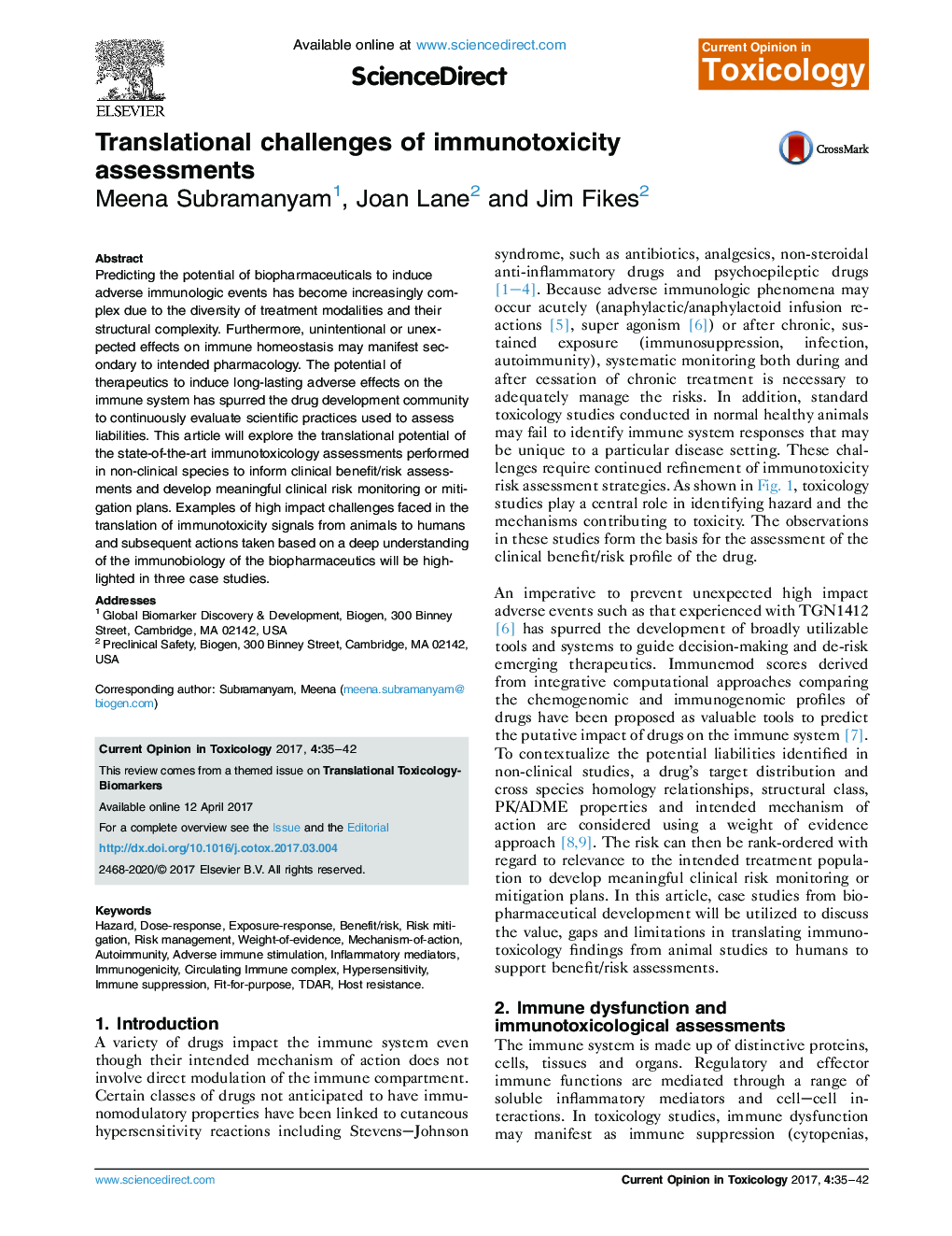 Translational challenges of immunotoxicity assessments