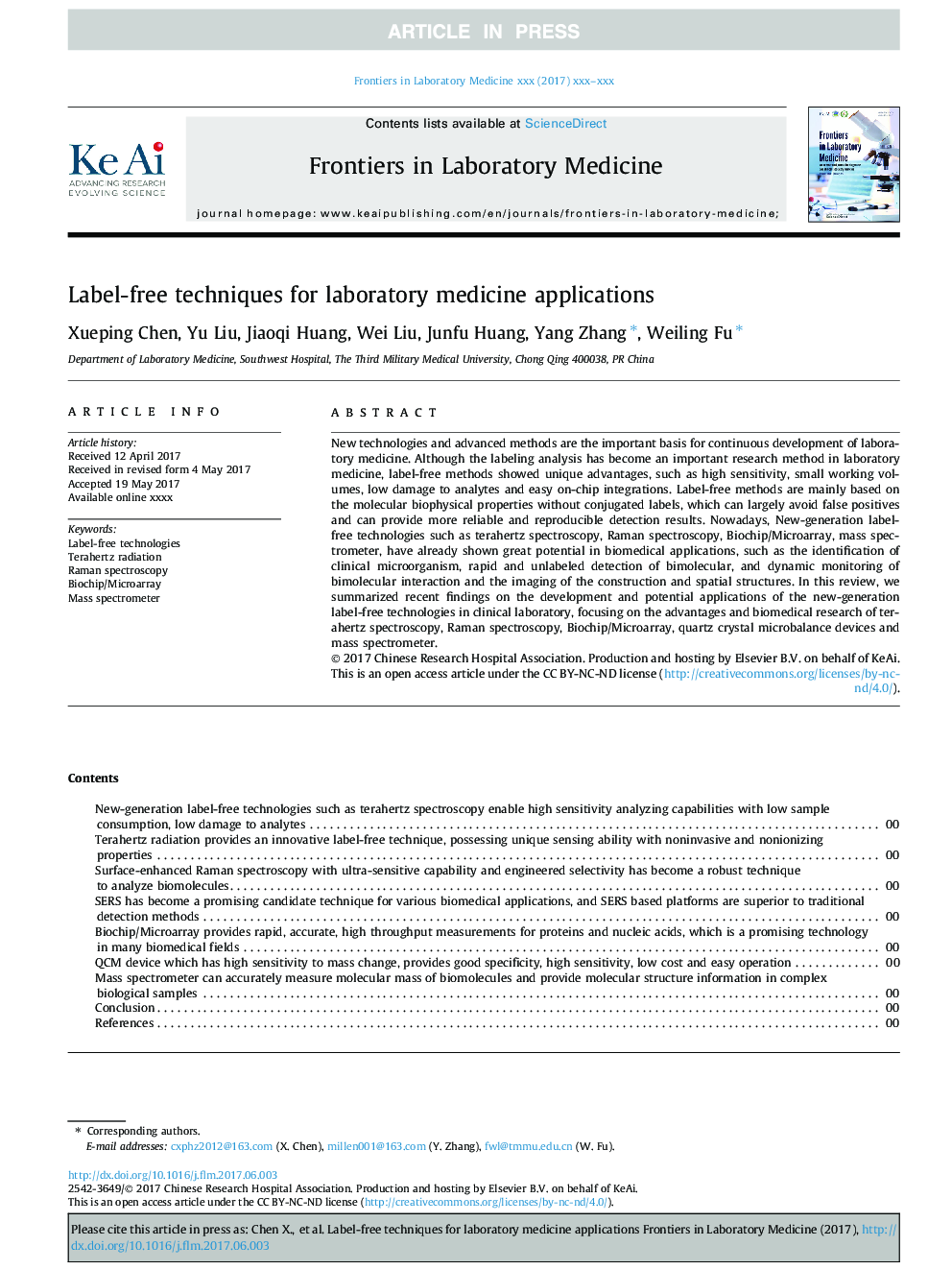 Label-free techniques for laboratory medicine applications