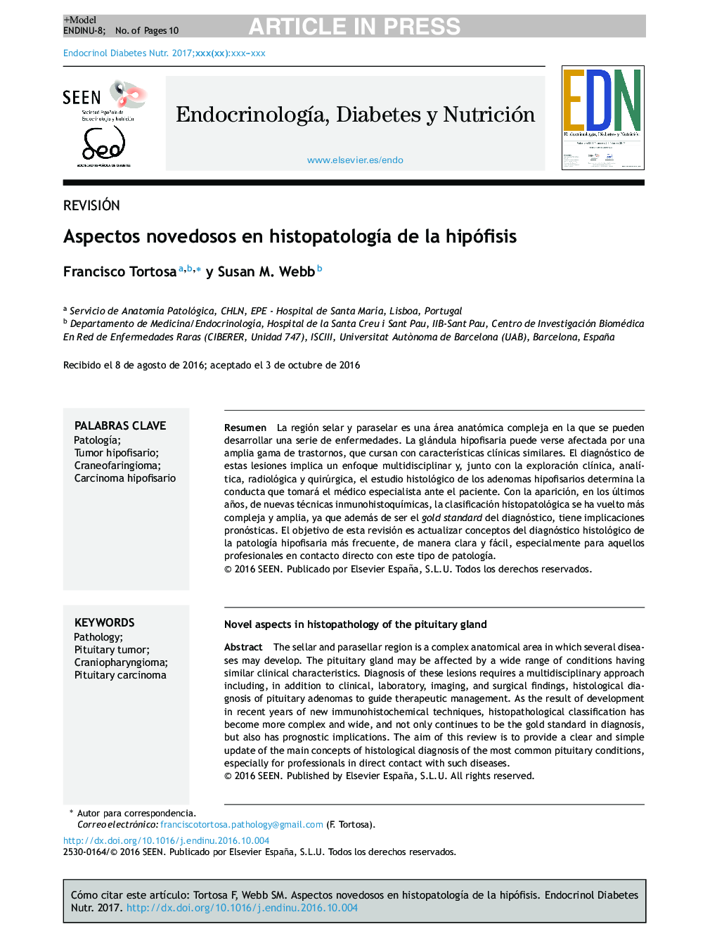 Aspectos novedosos en histopatologÃ­a de la hipófisis