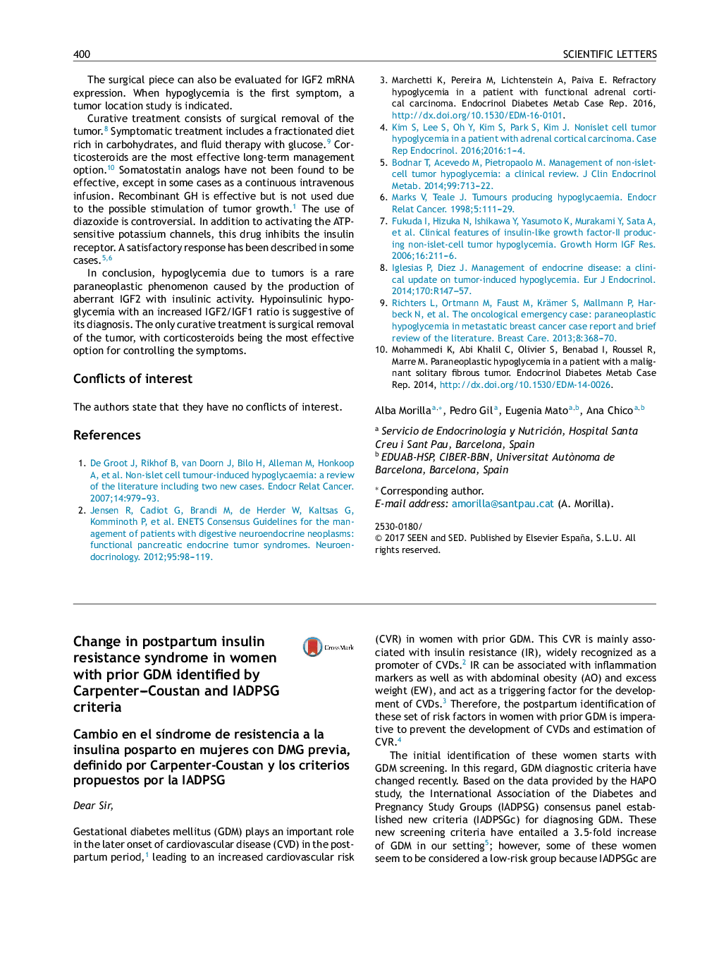 عکس صفحه اول مقاله: Change in postpartum insulin resistance syndrome in women with prior GDM identified by Carpenter-Coustan and IADPSG criteria Change in postpartum insulin resistance syndrome in women with prior GDM identified by Carpenter-Coustan and IADPSG criteria