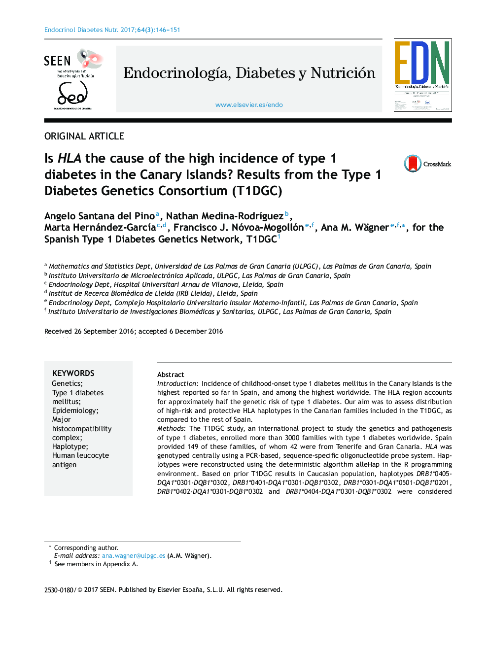 Is HLA the cause of the high incidence of type 1 diabetes in the Canary Islands? Results from the Type 1 Diabetes Genetics Consortium (T1DGC)