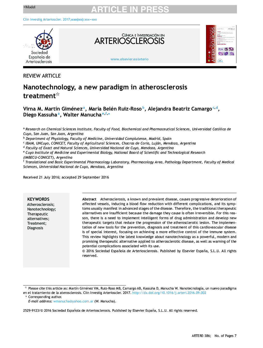 Nanotechnology, a new paradigm in atherosclerosis treatment