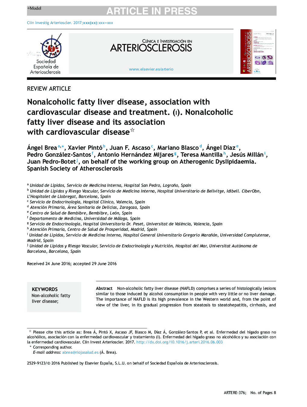 Nonalcoholic fatty liver disease, association with cardiovascular disease and treatment. (i). Nonalcoholic fatty liver disease and its association with cardiovascular disease