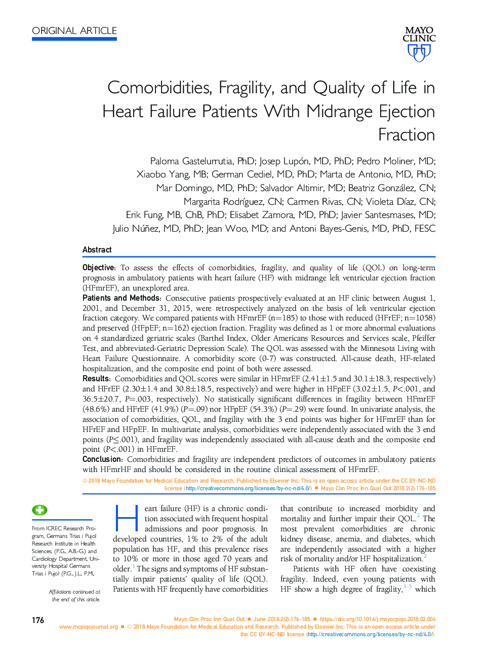 هموگلوبین، ضعف و کیفیت زندگی بیماران مبتلا به نارسایی قلبی با ضریب تخریب متوسطه
