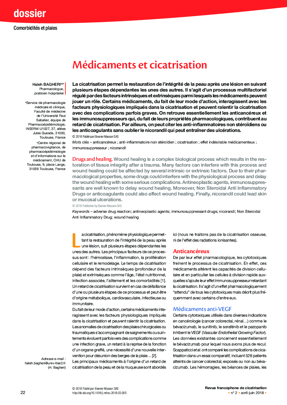 Médicaments et cicatrisation