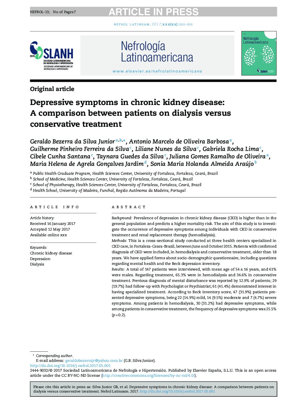 علائم افسردگی در بیماری مزمن کلیه: مقایسه بین بیماران دیالیز و درمان محافظه کارانه 