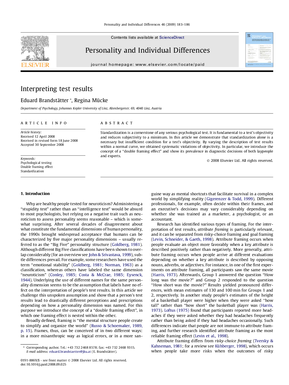 Interpreting test results