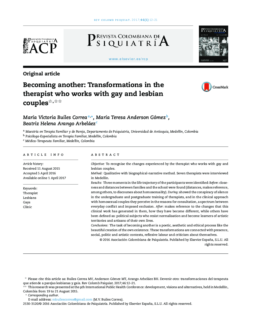 Becoming another: Transformations in the therapist who works with gay and lesbian couples