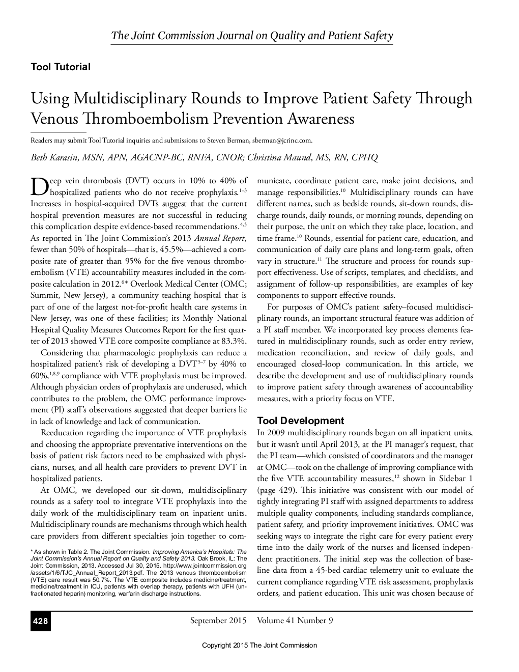 استفاده از دورهای چند رشته ای برای بهبود ایمنی بیماران از طریق آگاهی از پیشگیری از ترومبوآمبولیوی وریدی 