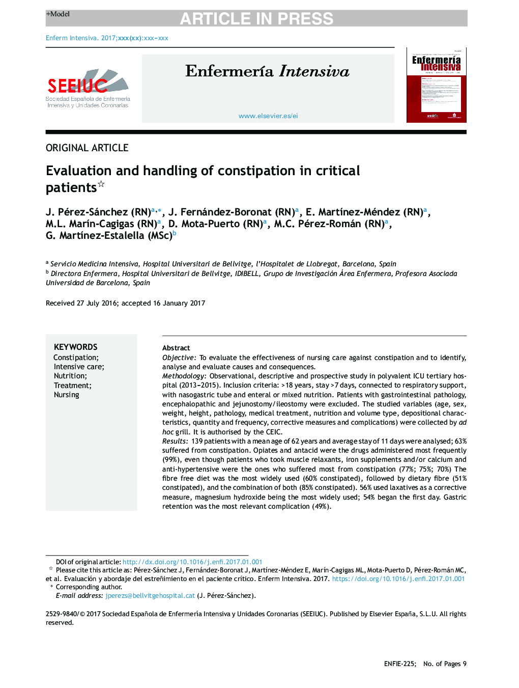 Evaluation and handling of constipation in critical patients