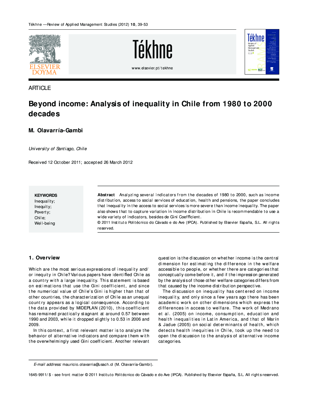Beyond income: Analysis of inequality in Chile from 1980 to 2000 decades