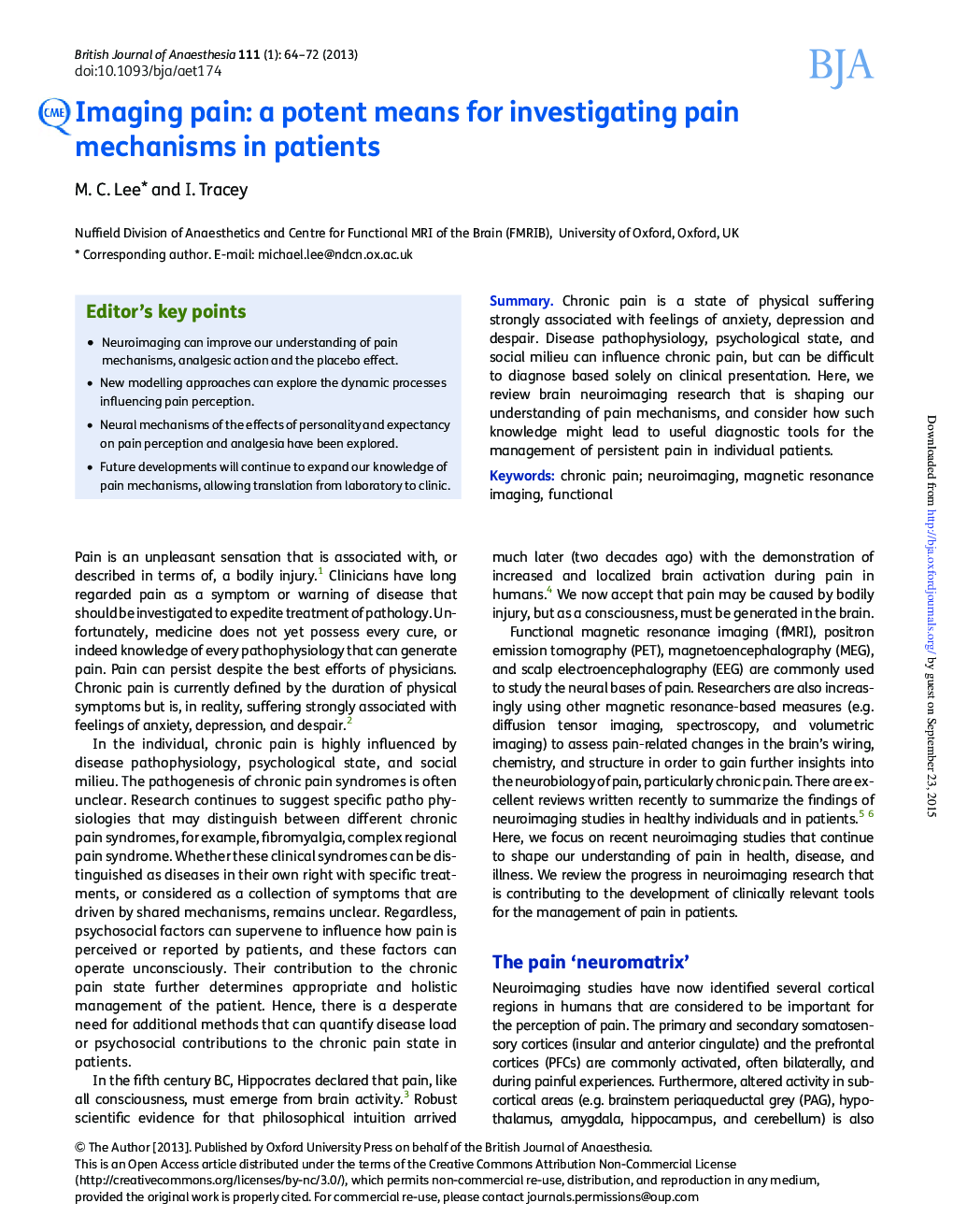 Imaging pain: a potent means for investigating pain mechanisms in patients