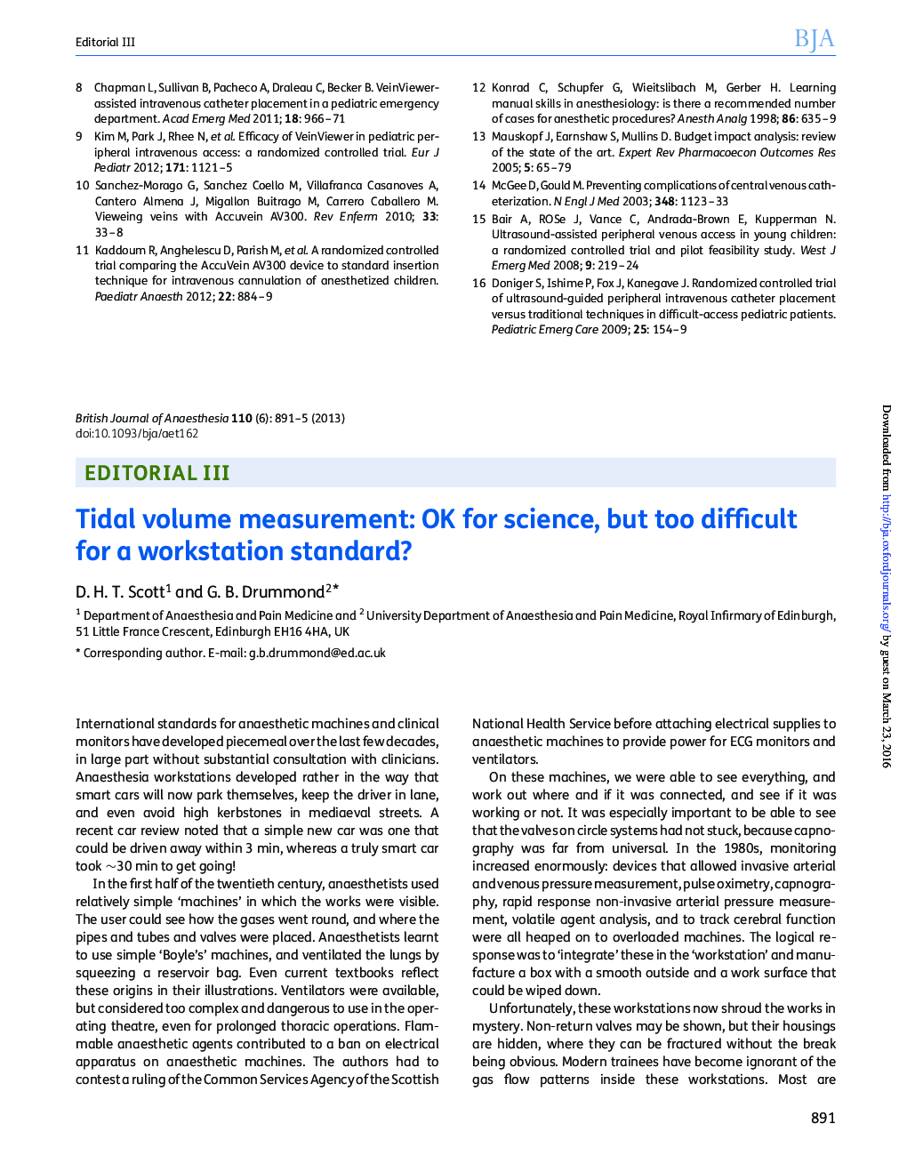 عکس صفحه اول مقاله: III. Tidal volume measurement: OK for science, but too difficult for a workstation standard? III. Tidal volume measurement: OK for science, but too difficult for a workstation standard?