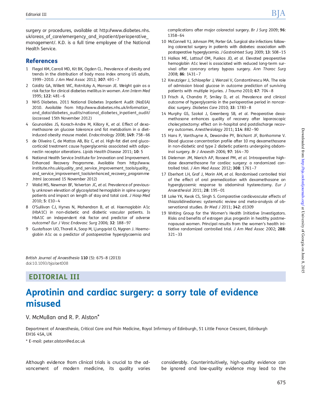 عکس صفحه اول مقاله: III. Aprotinin and cardiac surgery: a sorry tale of evidence misused III. Aprotinin and cardiac surgery: a sorry tale of evidence misused