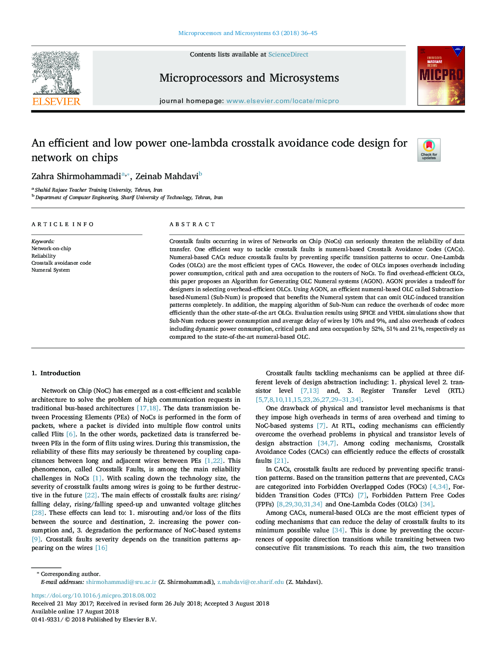 An efficient and low power one-lambda crosstalk avoidance code design for network on chips