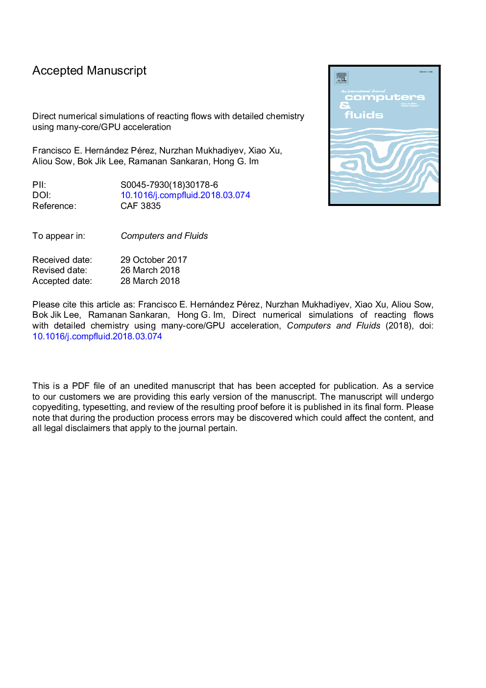 Direct numerical simulations of reacting flows with detailed chemistry using many-core/GPU acceleration