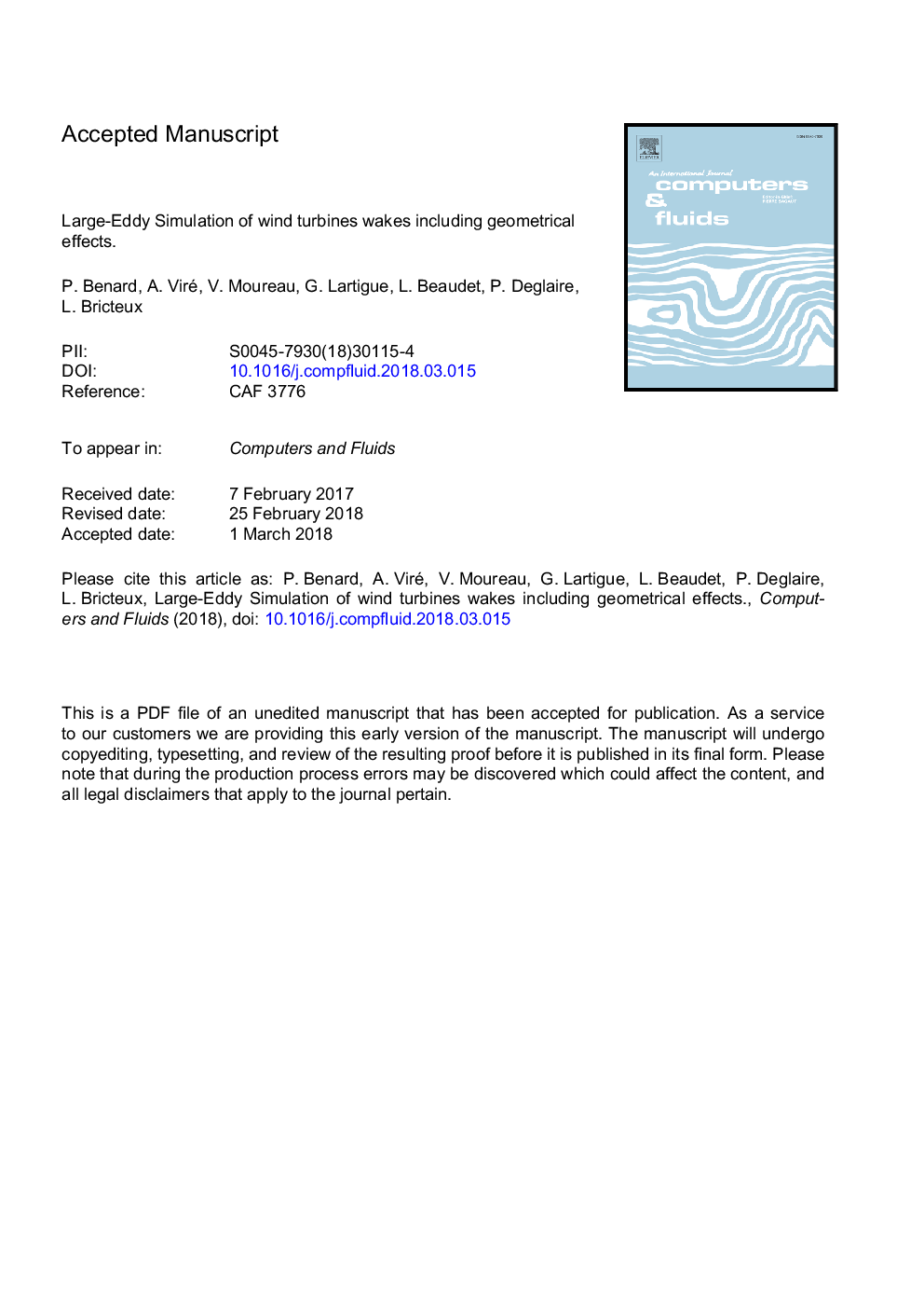 Large-Eddy Simulation of wind turbines wakes including geometrical effects