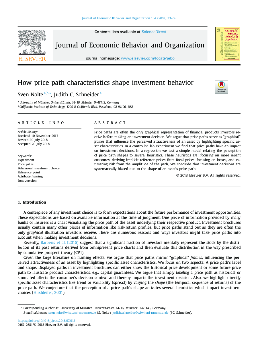 How price path characteristics shape investment behavior