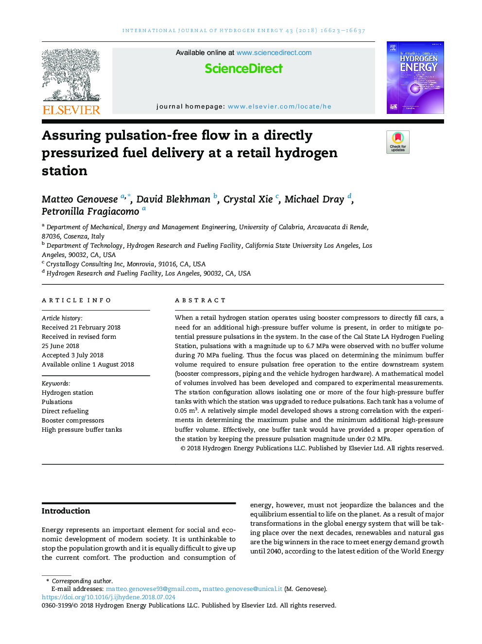 Assuring pulsation-free flow in a directly pressurized fuel delivery at a retail hydrogen station