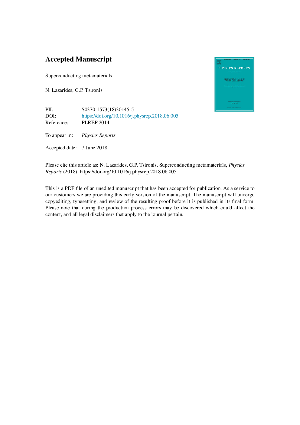 Superconducting metamaterials