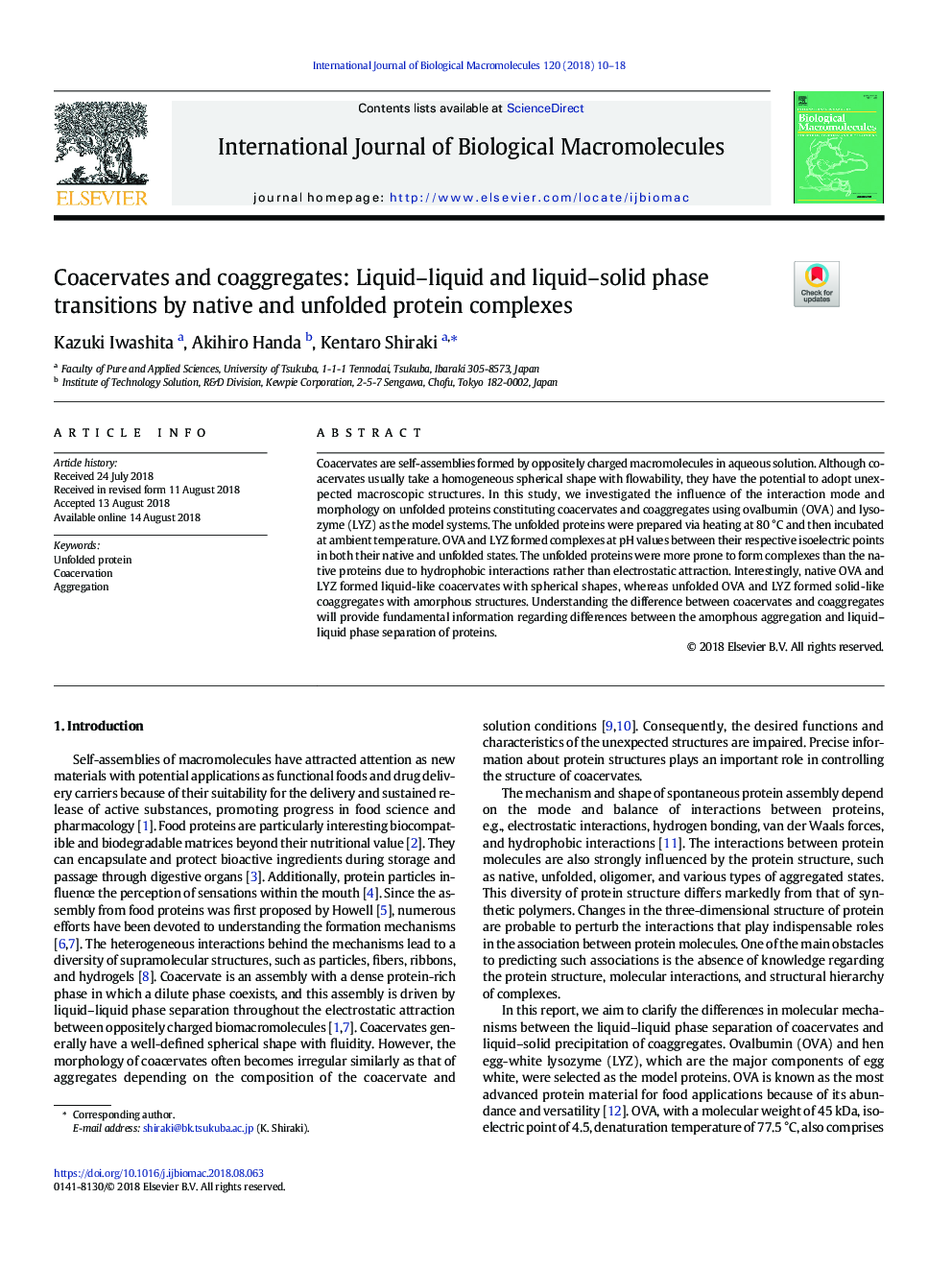 Coacervates and coaggregates: Liquid-liquid and liquid-solid phase transitions by native and unfolded protein complexes