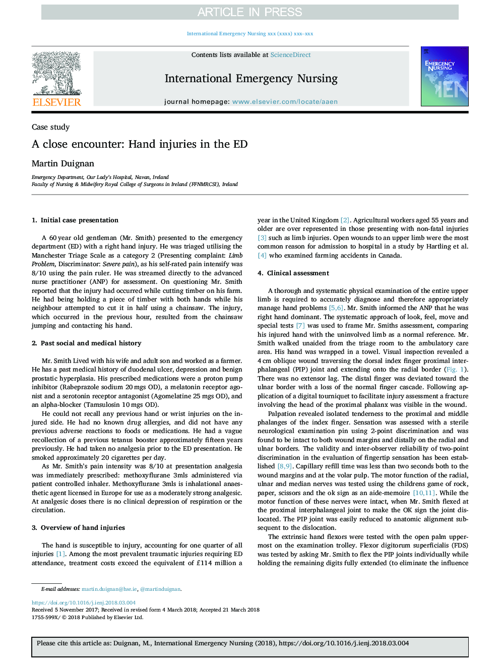 A close encounter: Hand injuries in the ED